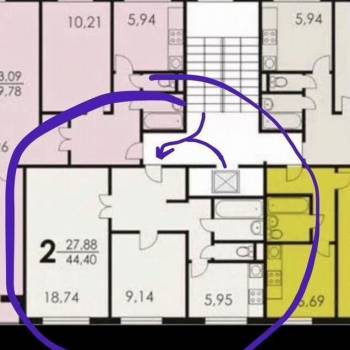Продается 2-х комнатная квартира, 44,5 м²