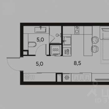 Продается 1-комнатная квартира, 32,3 м²