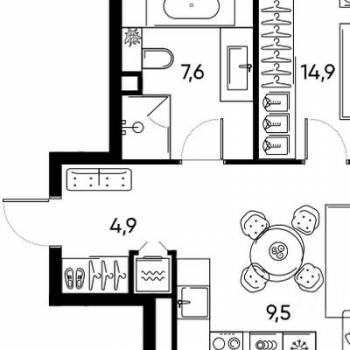 Продается 2-х комнатная квартира, 49,9 м²