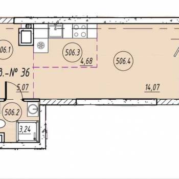 Продается 1-комнатная квартира, 27,7 м²