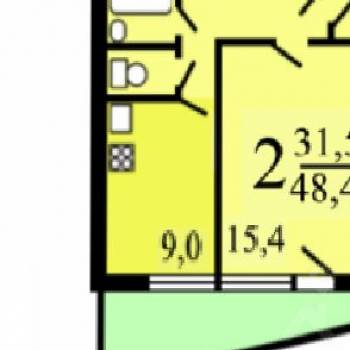 Продается 2-х комнатная квартира, 48,6 м²