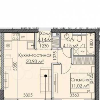Продается 1-комнатная квартира, 39 м²