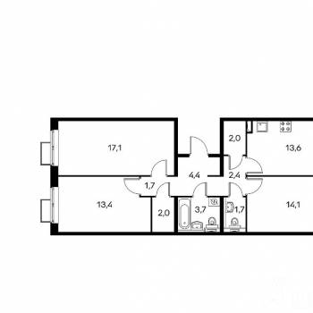 Сдается Многокомнатная квартира, 76 м²