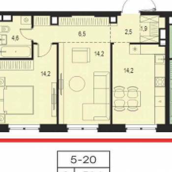 Продается 2-х комнатная квартира, 58,1 м²