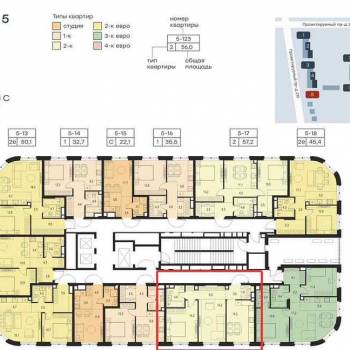 Продается 2-х комнатная квартира, 58,1 м²