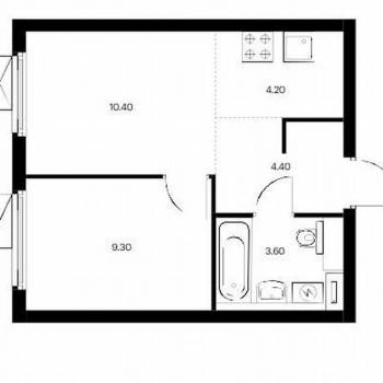 Продается 1-комнатная квартира, 31,9 м²