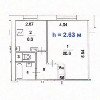 Продается 1-комнатная квартира, 38,9 м²