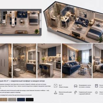 Продается 1-комнатная квартира, 27,2 м²