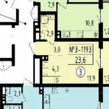Продается 1-комнатная квартира, 23,6 м²
