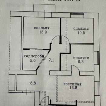 Сдается Многокомнатная квартира, 88,1 м²