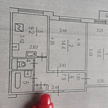 Продается 2-х комнатная квартира, 54 м²