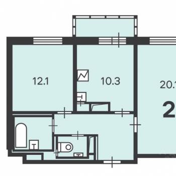 Сдается 2-х комнатная квартира, 56 м²
