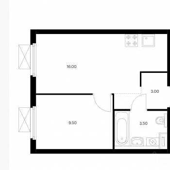 Сдается 1-комнатная квартира, 32 м²