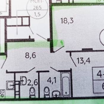 Продается 2-х комнатная квартира, 60 м²