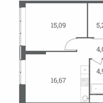 Продается 1-комнатная квартира, 45 м²