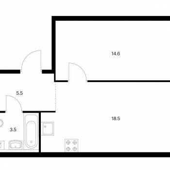 Сдается 1-комнатная квартира, 42,1 м²