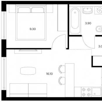 Сдается 2-х комнатная квартира, 33 м²