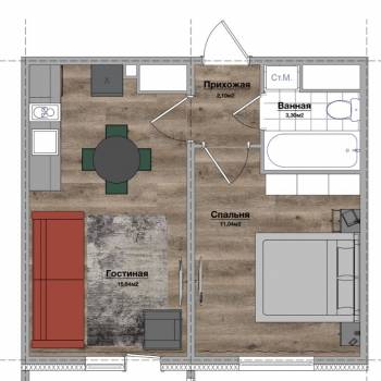 Сдается 2-х комнатная квартира, 33 м²