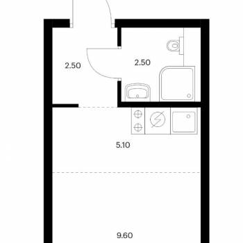 Продается 1-комнатная квартира, 19,7 м²