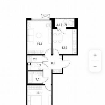 Продается 2-х комнатная квартира, 58 м²