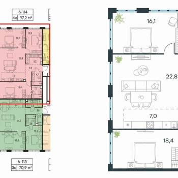 Продается Многокомнатная квартира, 97,2 м²