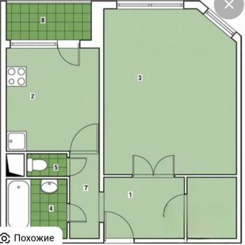 Продается 1-комнатная квартира, 43 м²