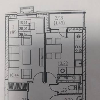 Сдается 1-комнатная квартира, 38 м²
