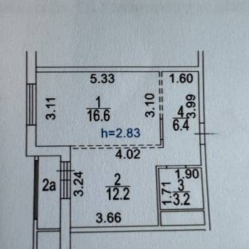 Продается 1-комнатная квартира, 41,2 м²