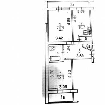 Продается 2-х комнатная квартира, 53,1 м²