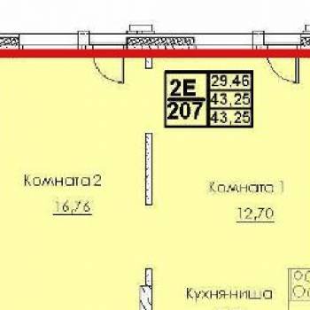 Продается 2-х комнатная квартира, 43,25 м²