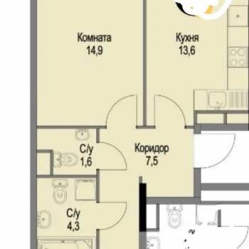 Продается 3-х комнатная квартира, 55 м²