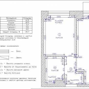 Продается 1-комнатная квартира, 35,7 м²