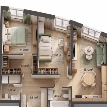 Продается 3-х комнатная квартира, 68 м²