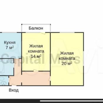 Сдается 2-х комнатная квартира, 60 м²