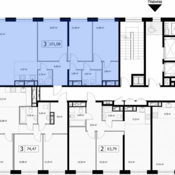 Продается 3-х комнатная квартира, 100,6 м²