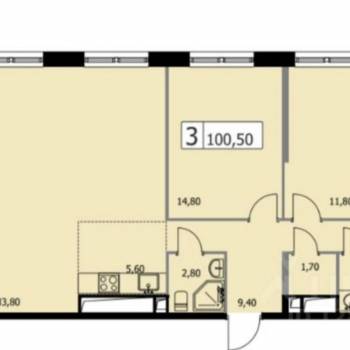 Продается 3-х комнатная квартира, 100,6 м²