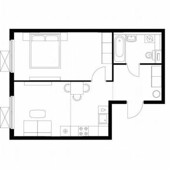 Сдается 2-х комнатная квартира, 43,3 м²