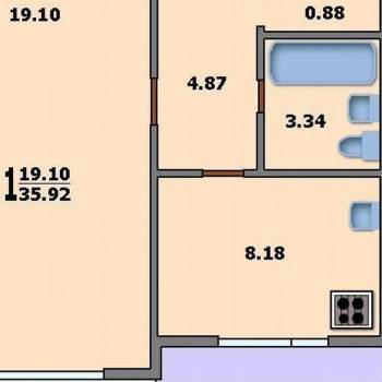 Сдается 1-комнатная квартира, 39 м²