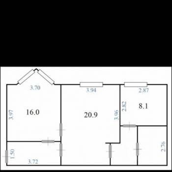 Продается 2-х комнатная квартира, 57,4 м²