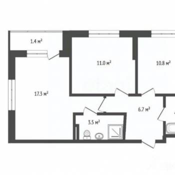 Продается 2-х комнатная квартира, 54,4 м²