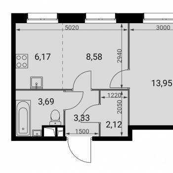 Продается 2-х комнатная квартира, 37,8 м²