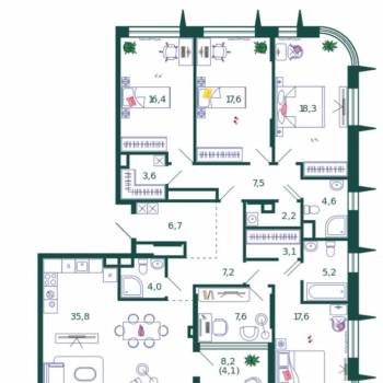 Продается Многокомнатная квартира, 165,6 м²