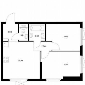 Продается 2-х комнатная квартира, 47 м²