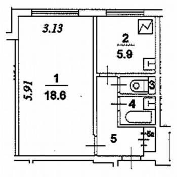 Продается 1-комнатная квартира, 32 м²