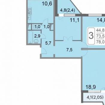 Продается 3-х комнатная квартира, 78 м²