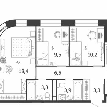 Продается 3-х комнатная квартира, 70,7 м²