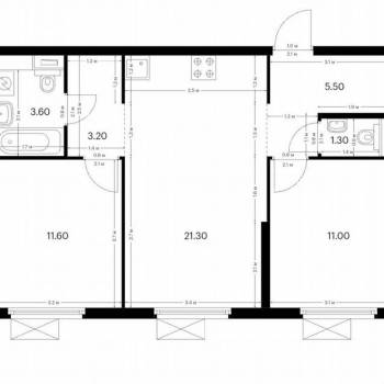 Продается 2-х комнатная квартира, 57,5 м²