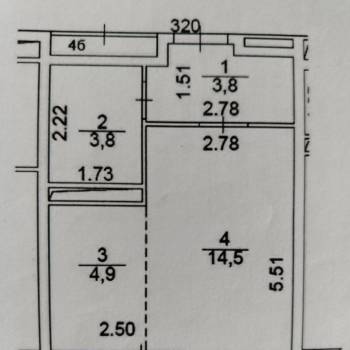 Продается 1-комнатная квартира, 28,9 м²