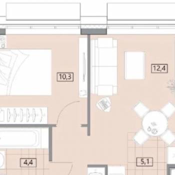 Сдается 2-х комнатная квартира, 35 м²