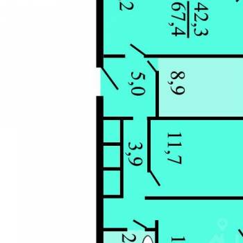 Продается 3-х комнатная квартира, 67 м²